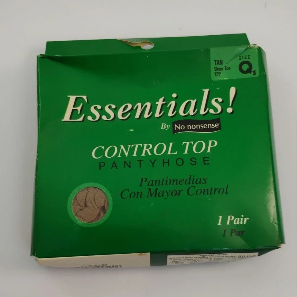 No Nonsense Control Top Pantyhose Tan Sheer Toe Queen 3 One Pair NWT